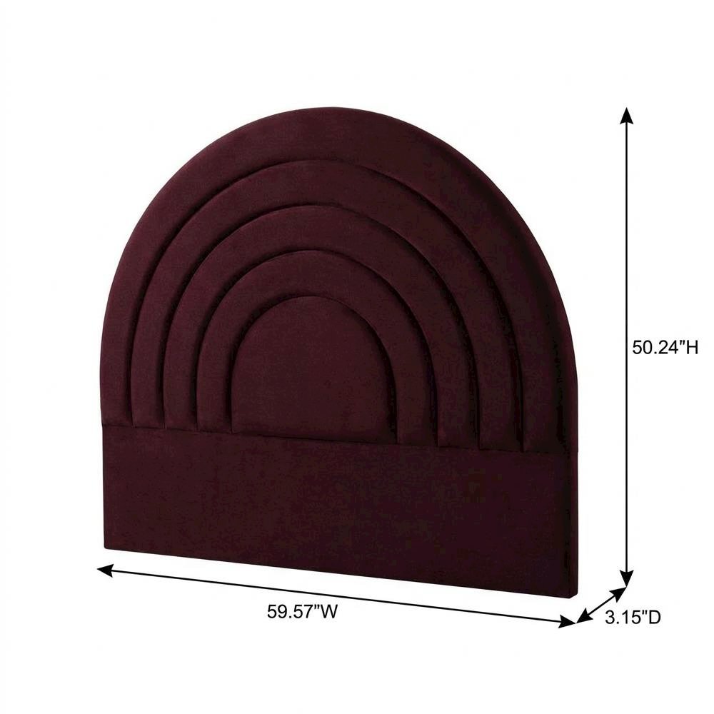 Arched Velvet Full Headboard in Soft Performance Fabric with Plush Design