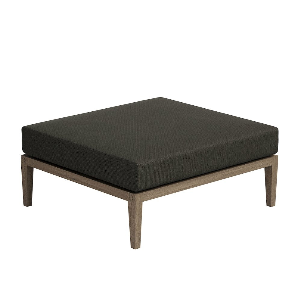 Northlake Outdoor Patio Teak Wood Loveseat and Ottoman Set