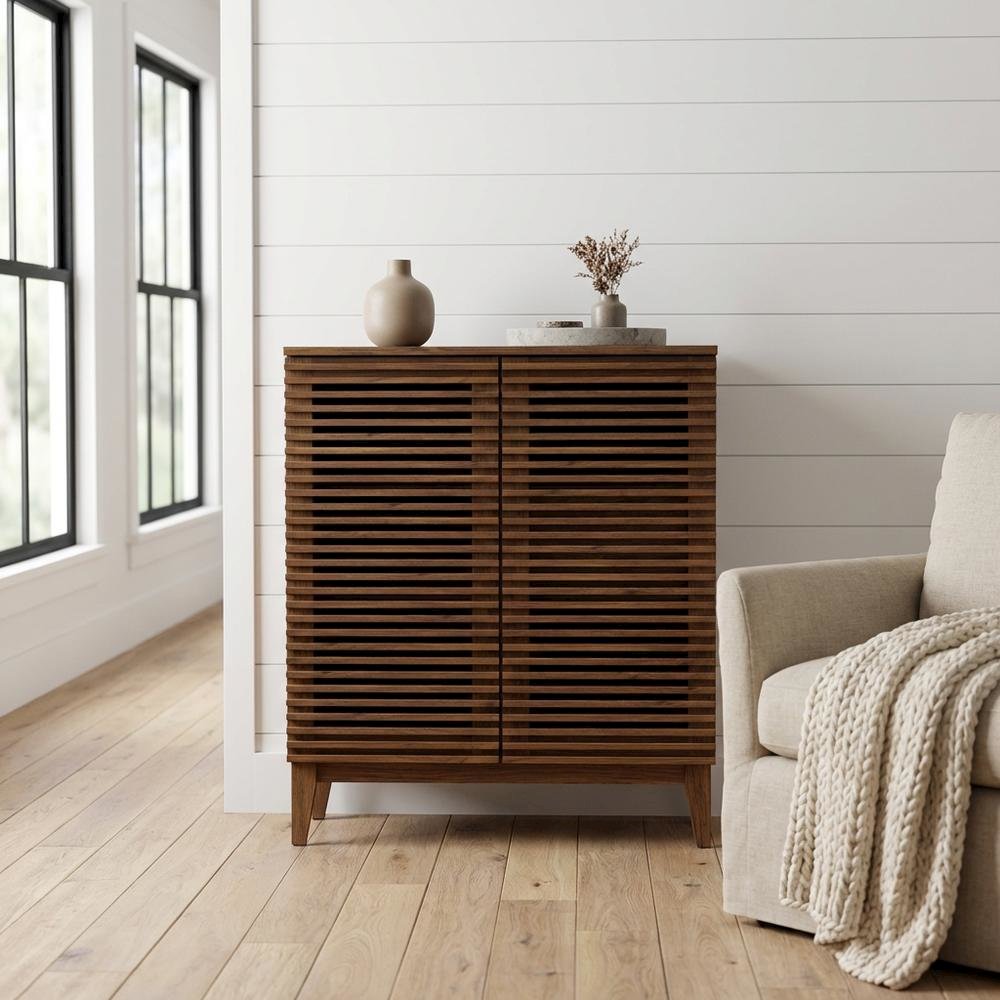 Modern Black Bar Cabinet With Storage Shelf And Durable Finish