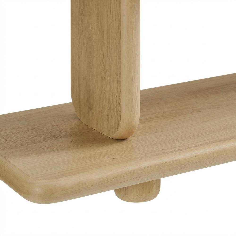 Wooden 2-Tier Bookshelf in Natural Finish with Sturdy Shelving
