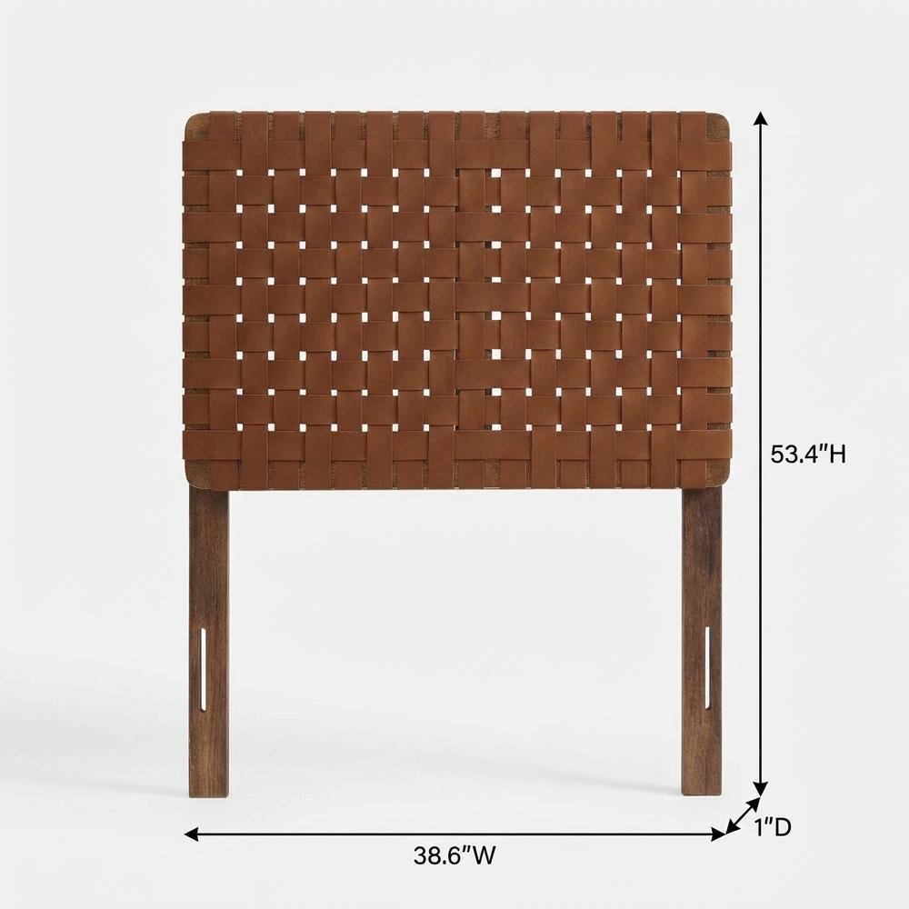 Vegan Leather Twin Headboard withDesign and Durable Frame