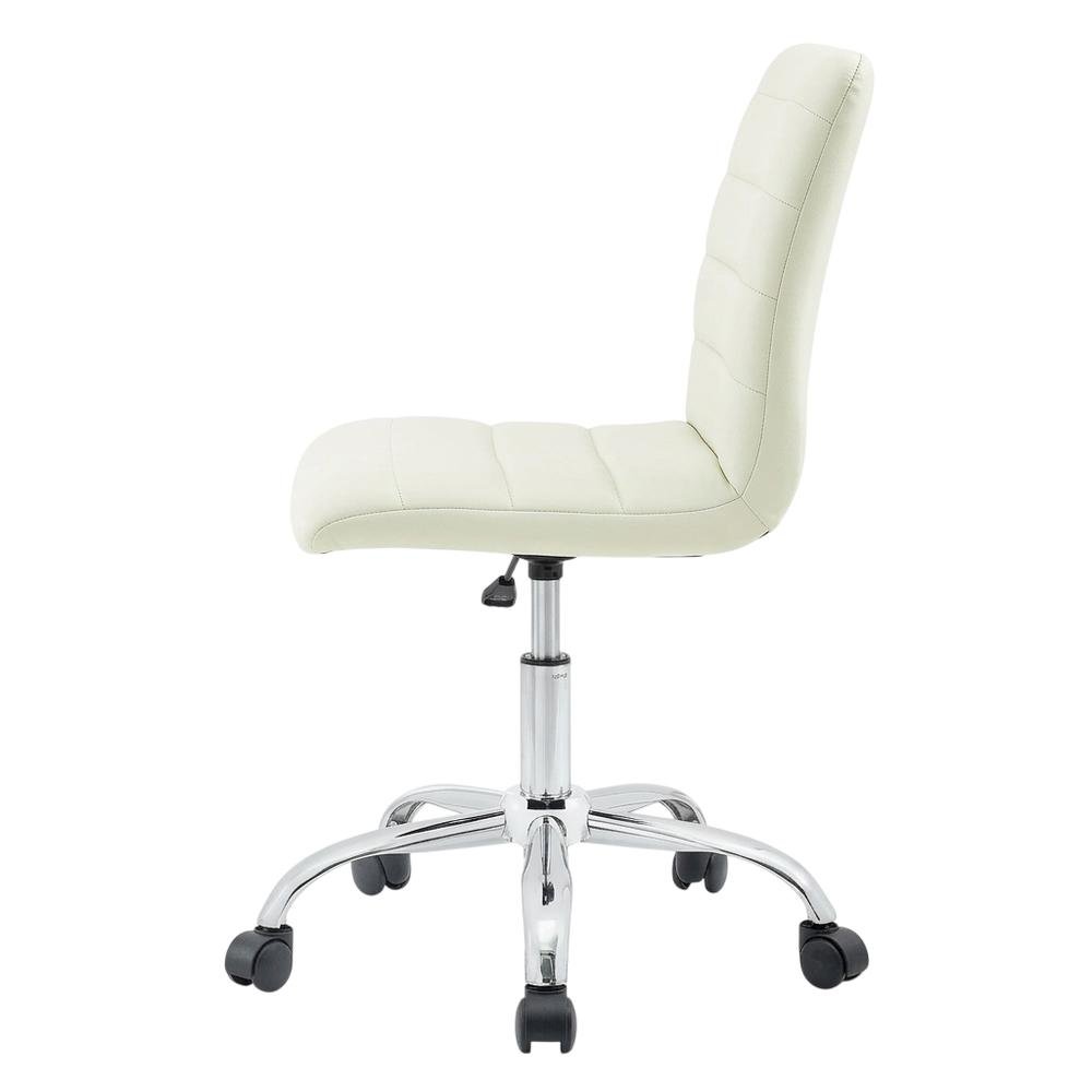 Vinyl Mid Back Office Chair with Armless Design and Comfortable Cushioned Seat