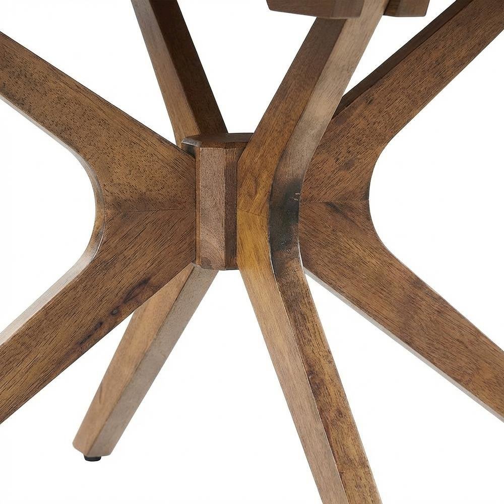 Round Wood Coffee Table with Modern Design and Sturdy Base