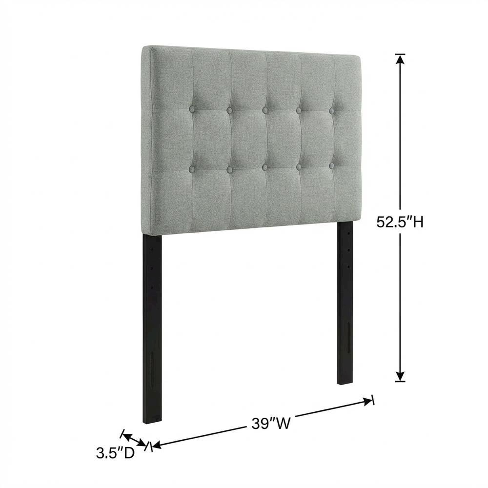 Upholstered Fabric Twin Headboard in Neutral Tone with Padded Design