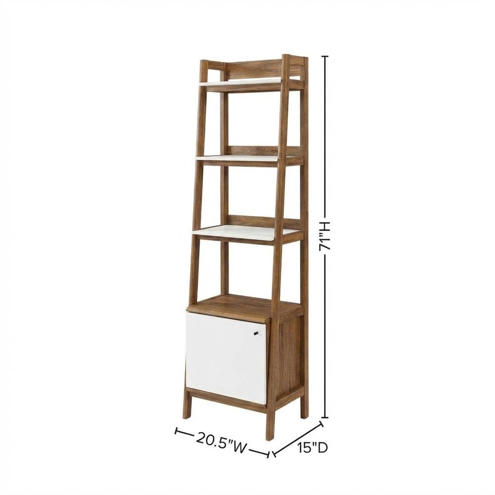 Wooden Bookcase in Finish with Sturdy Shelving
