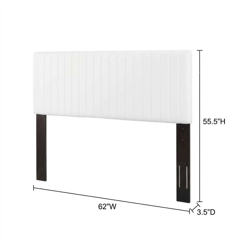 White Faux Leather Headboard with Padded Upholstery and Sturdy Frame