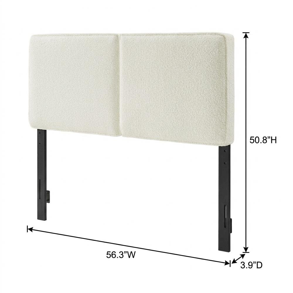 Boucle Fabric Full Headboard with Soft Textured Upholstery and Durable Build