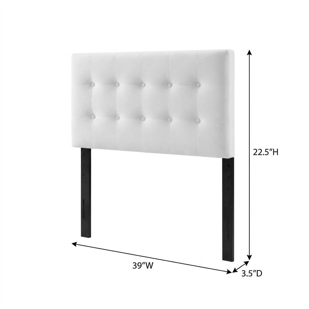 Biscuit Tufted Twin Headboard in Performance Velvet with Soft Upholstery