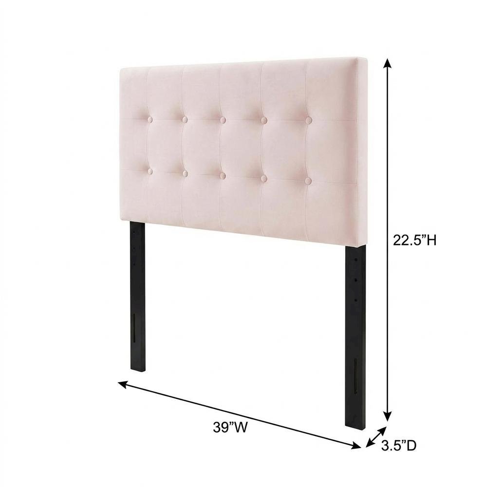 Biscuit Tufted Twin Headboard in Performance Velvet with Padded Design