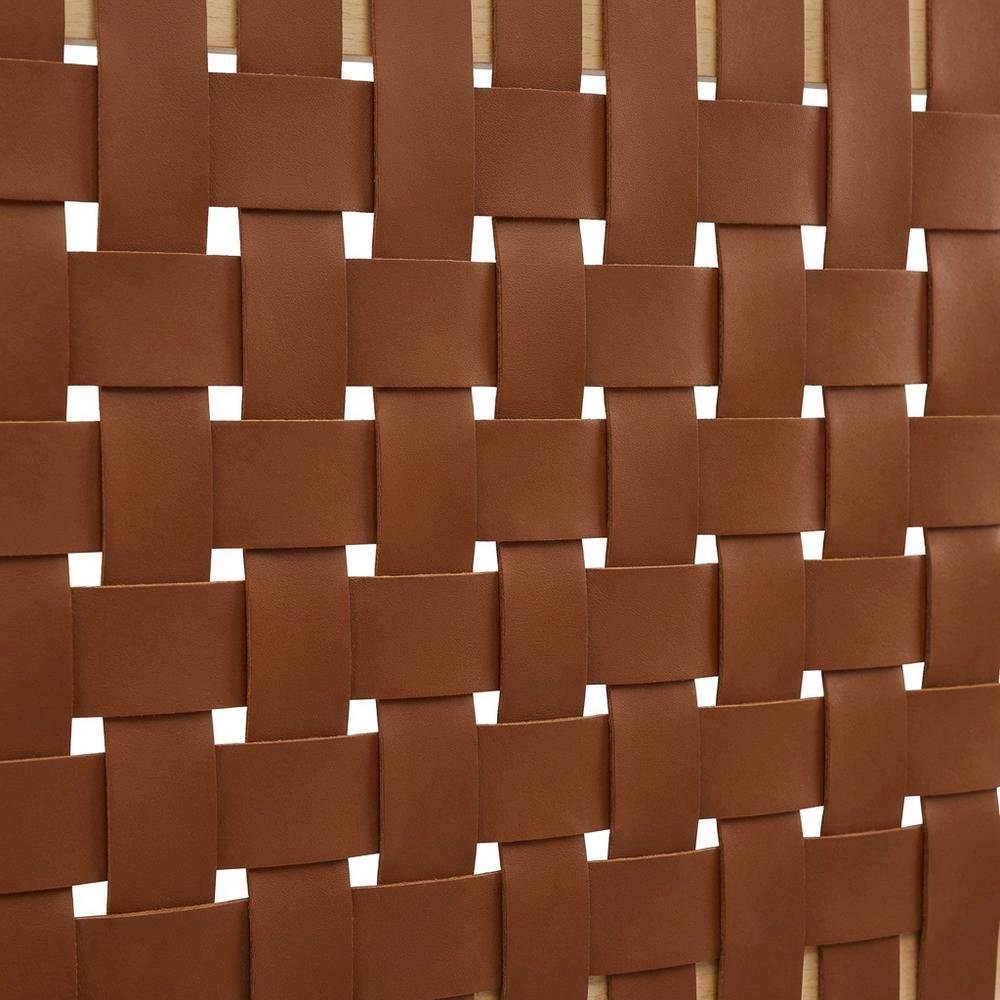 Vegan Leather Full Headboard with Woven Texture and Durable Frame
