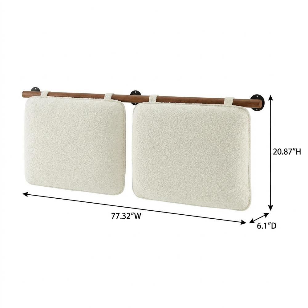 Chenille Upholstered Wall-Mounted King Headboard with Soft Fabric Finish