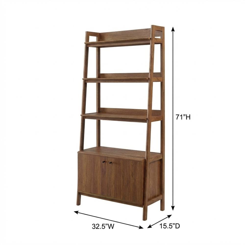 Wooden Bookshelf in Natural Finish with Open Storage Design