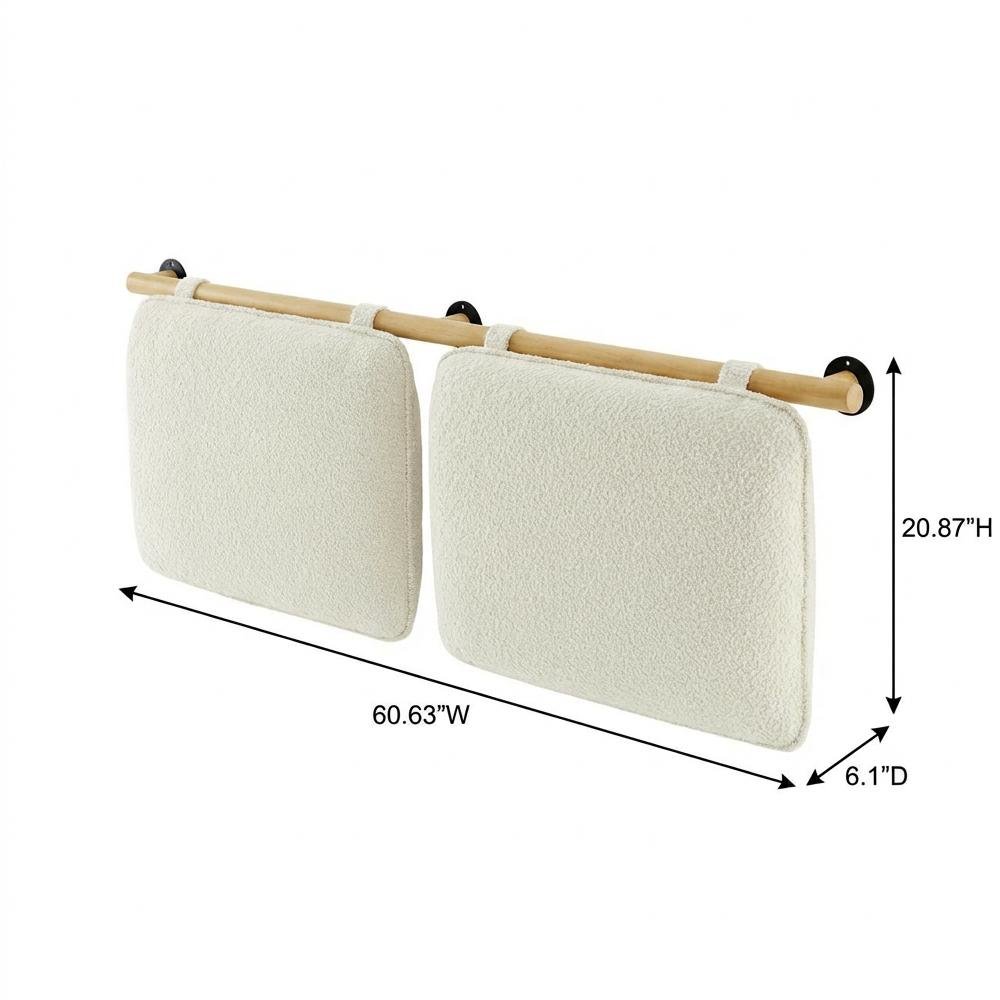 Chenille Upholstered Queen Headboard Wall-Mounted, Soft Texture, Durable Design