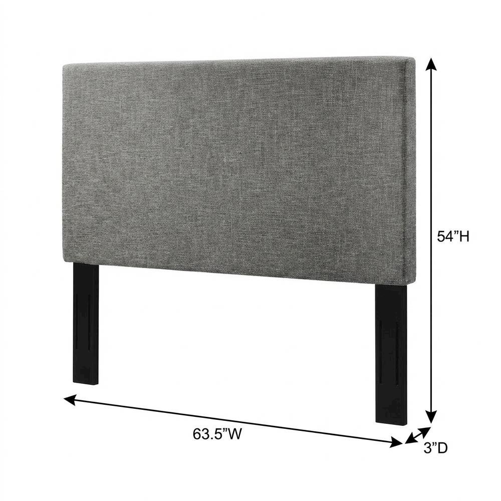 Upholstered Linen Fabric Full Queen Headboard with Padded Design