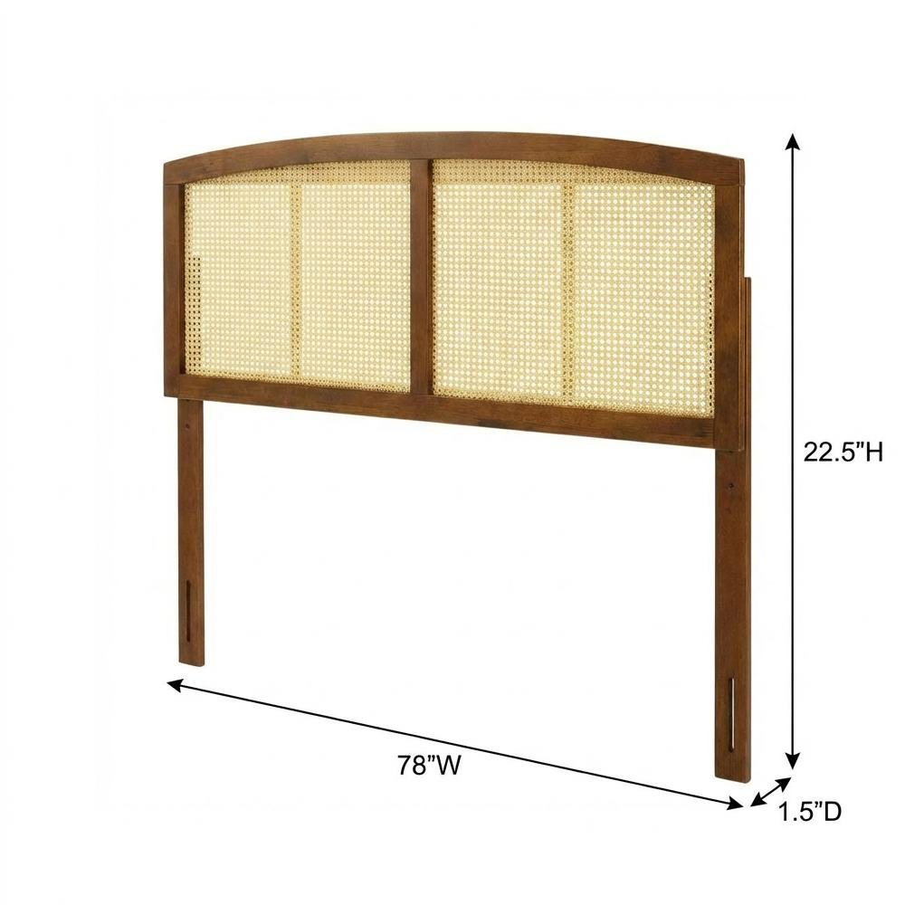 Cane King Headboard with Woven Texture and Durable Frame Design