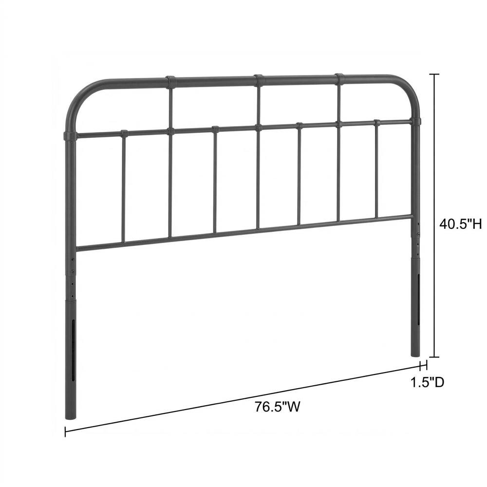 Metal King Headboard with Sturdy Frame and Sleek Minimalist Design