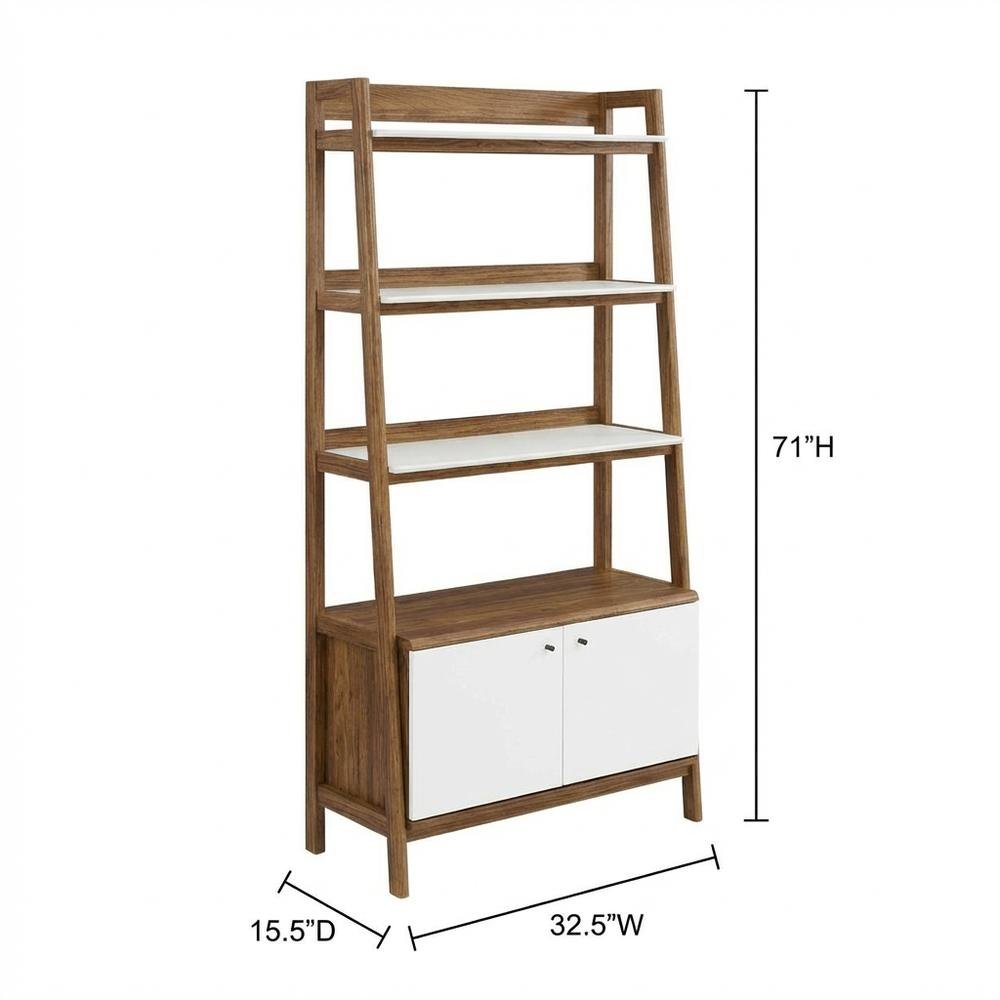 Wooden Bookshelf in Natural Finish with Sturdy Design and Ample Storage