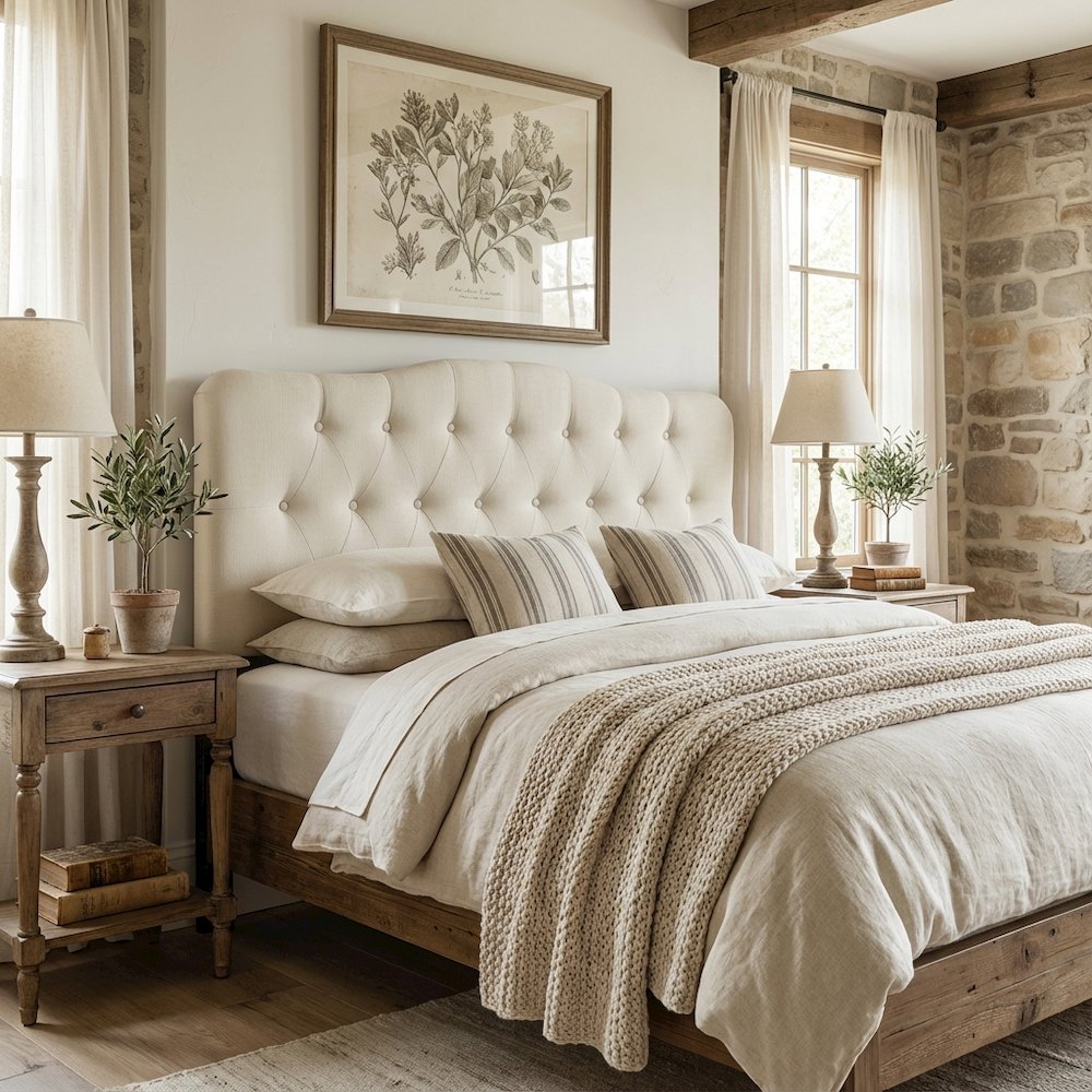 Upholstered Queen Fabric Headboard with Padded Design and Sturdy Construction