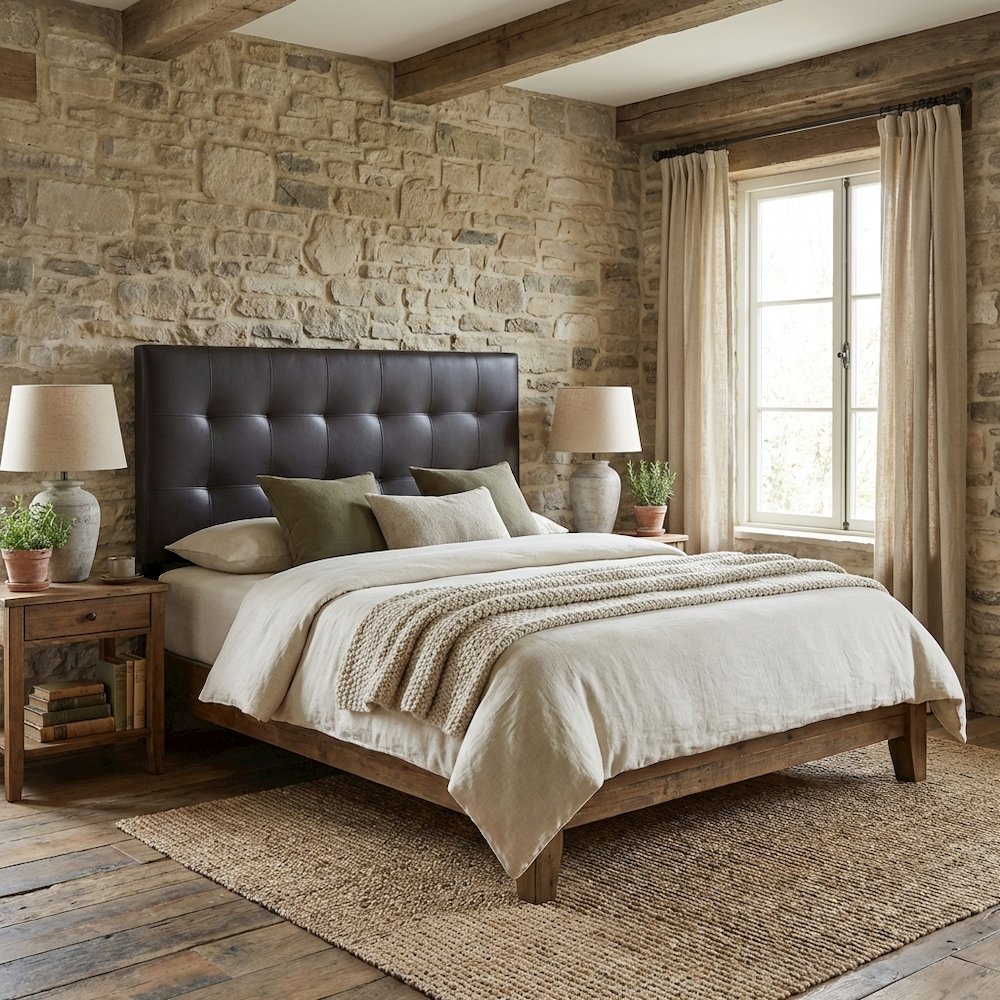 Upholstered Vinyl King Headboard with Elegant Padded Design and Durable Finish