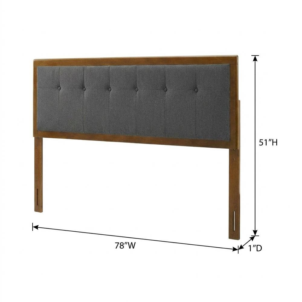 Tufted Fabric King Headboard with Wood Frame and Elegant Design