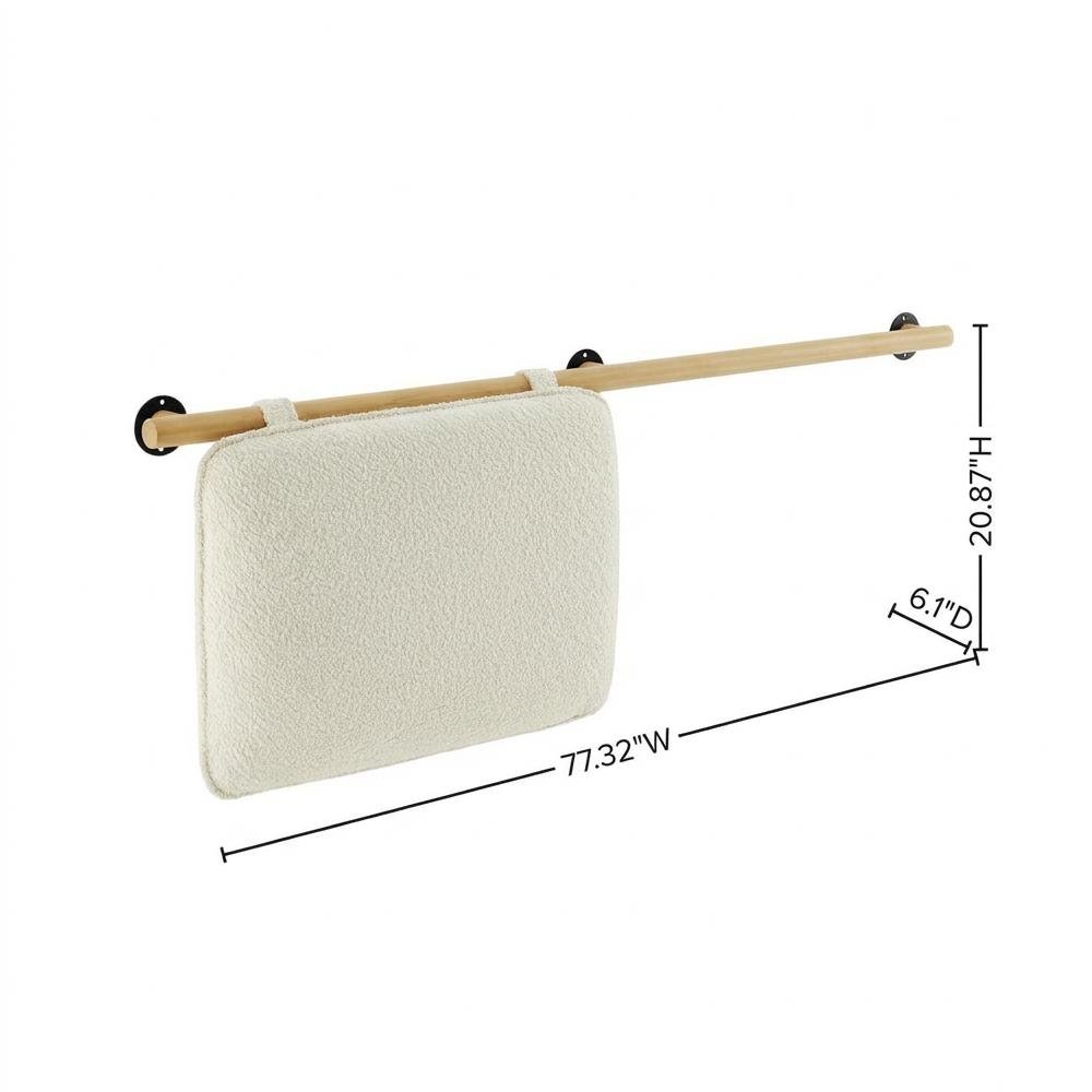 Chenille Upholstered King Size Wall-Mounted Headboard with Soft Padding