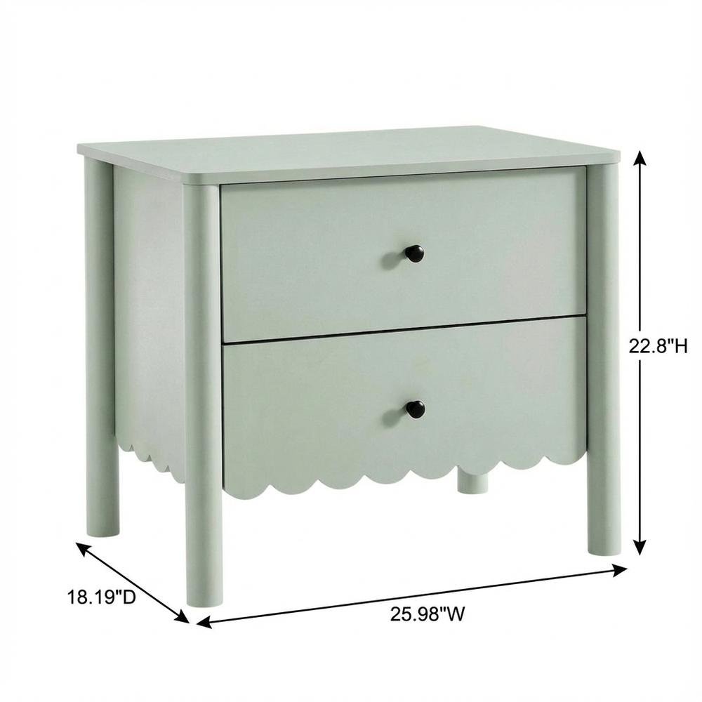 Nightstand with 2 Drawers in Elegant Finish for Bedroom Storage