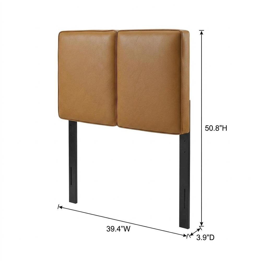 Vegan Leather Twin Headboard with Padded Design and Durable Frame
