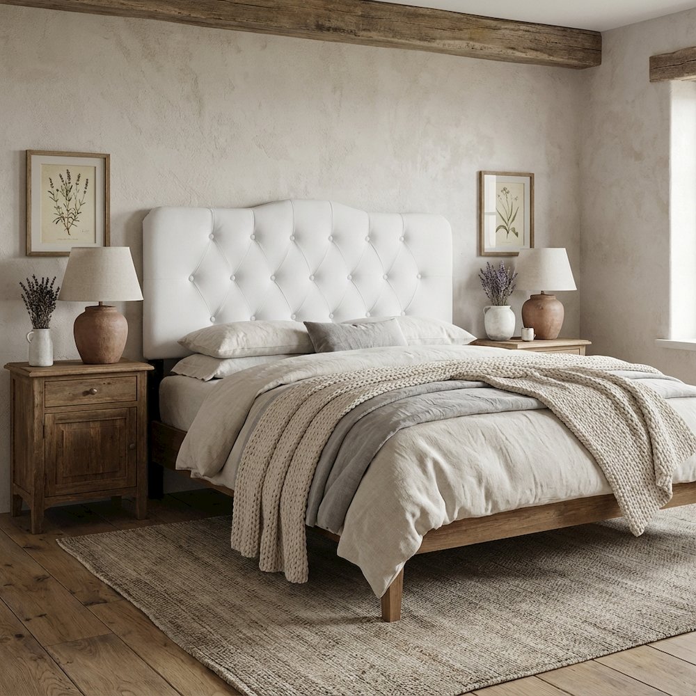 Upholstered Vinyl Queen Headboard with Stylish Design and Durable Finish