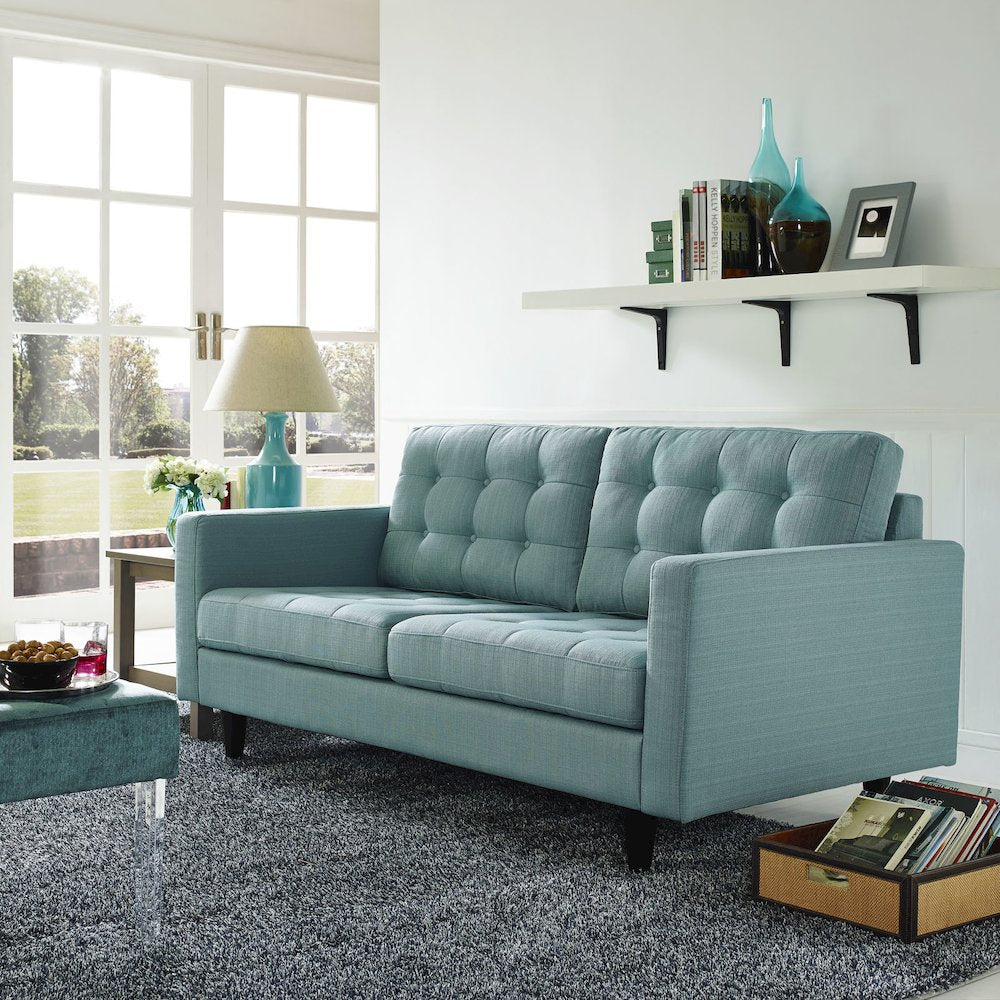 Empress Upholstered Fabric Loveseat