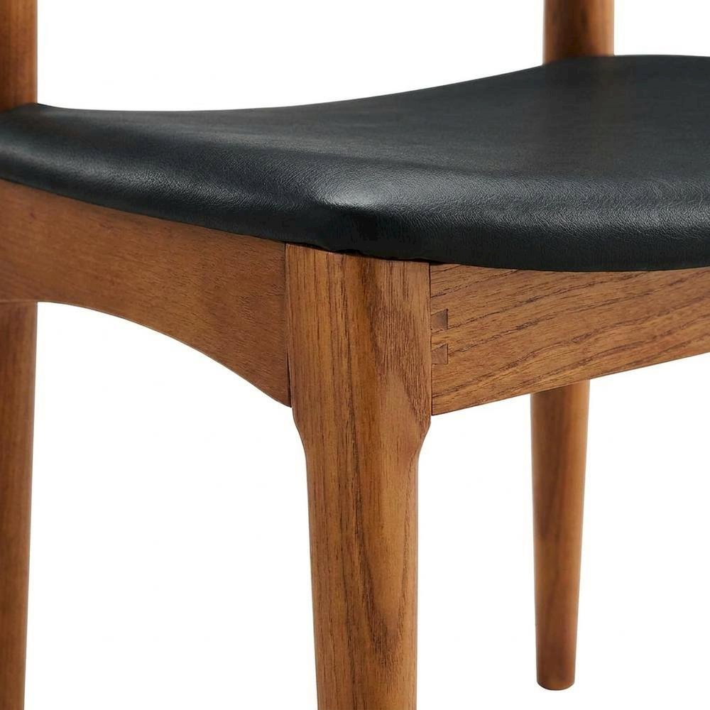 Wooden Dining Chairs for Kitchen and Modern Dining Room Tables, Black, Set of 4