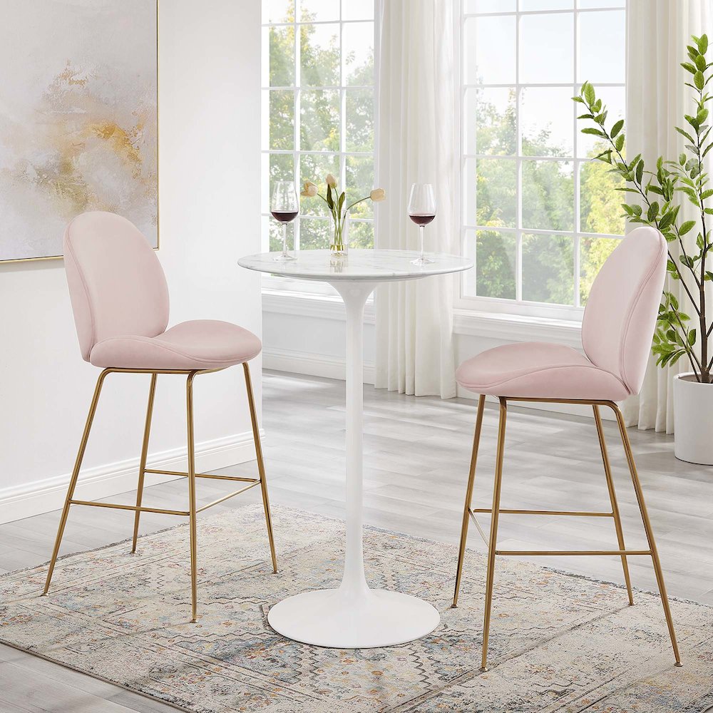 Lippa 28" Round Faux Marble Bar Table