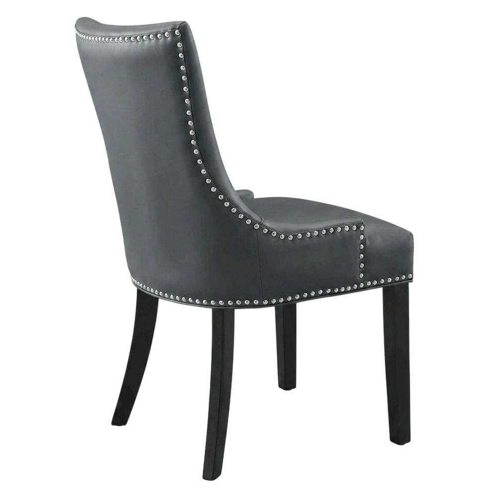 Vegan Leather Upholstered Dining Chair for Kitchen or Dining Room, Gray