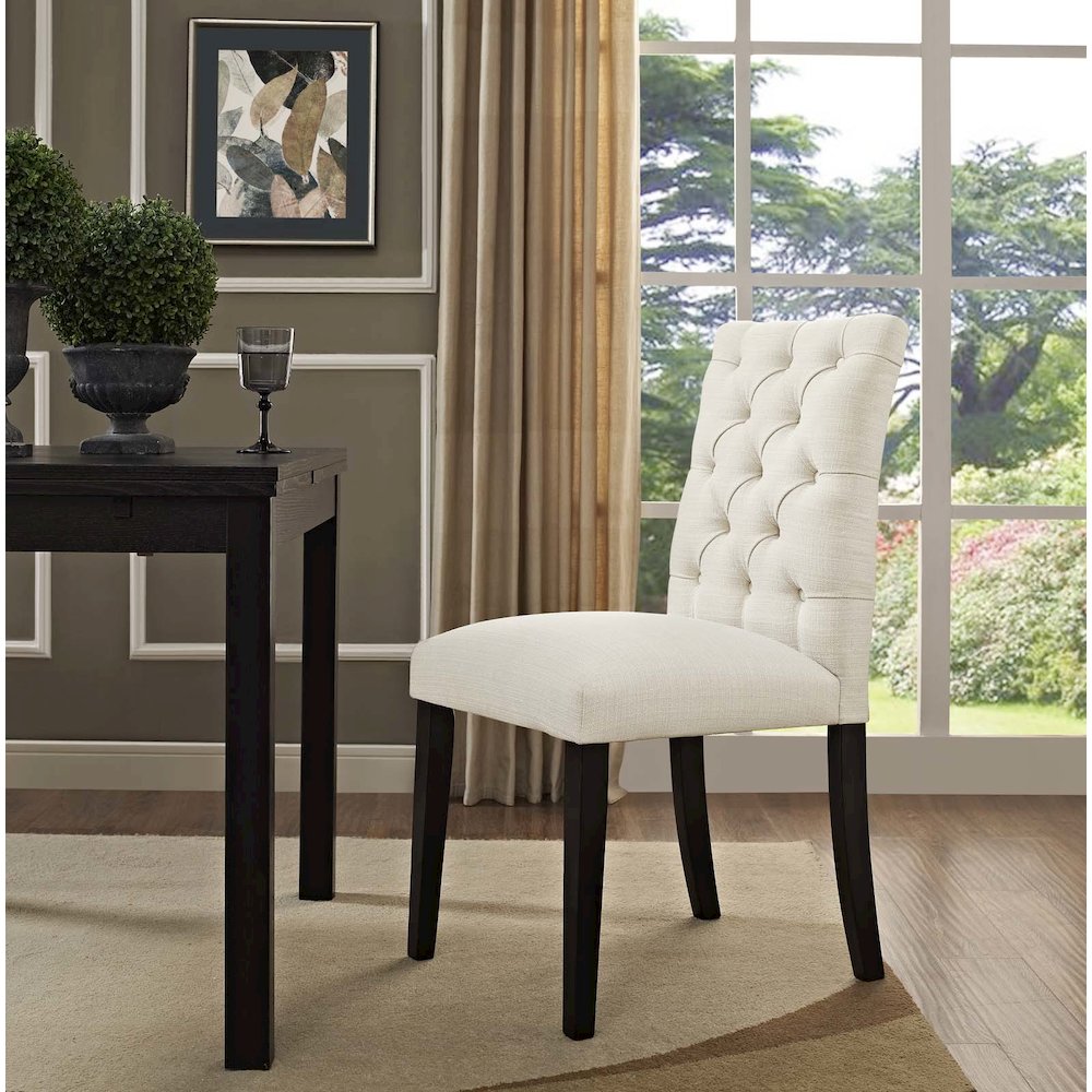 Duchess Button Tufted Fabric Dining Chair