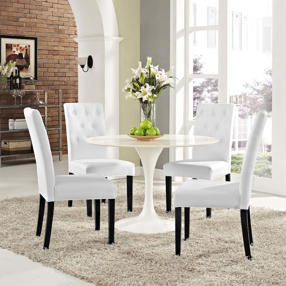 Confer Vinyl Dining Side Chair Set of 4