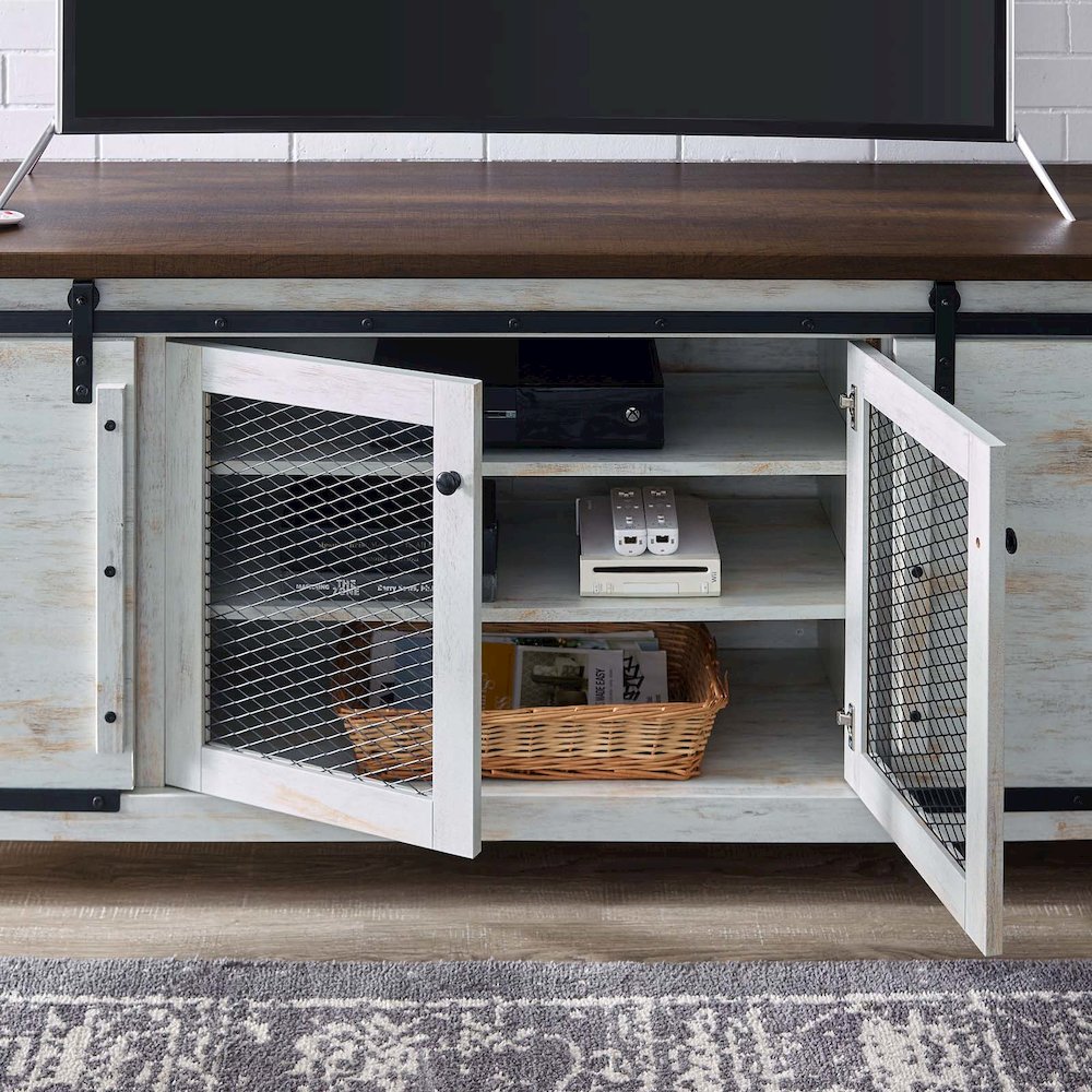 Bennington 71" Rustic Sliding Door TV Stand