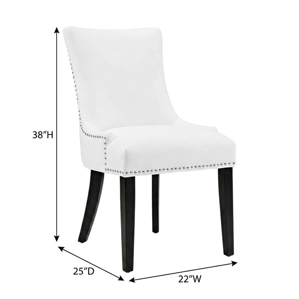 Faux Leather Upholstered Dining Chairs, White, Set of 4
