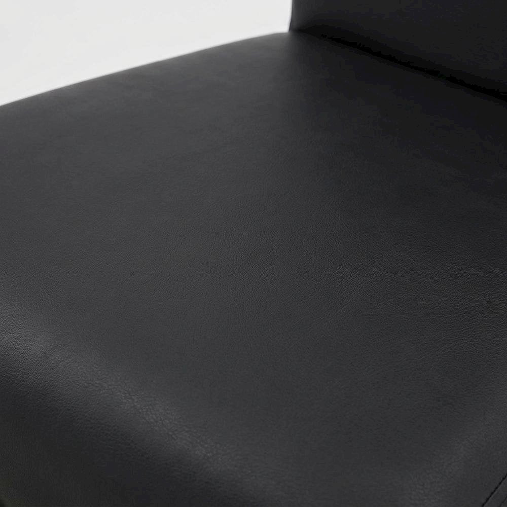 Faux Leather Upholstered Dining Side Chairs, Black, Set of 2
