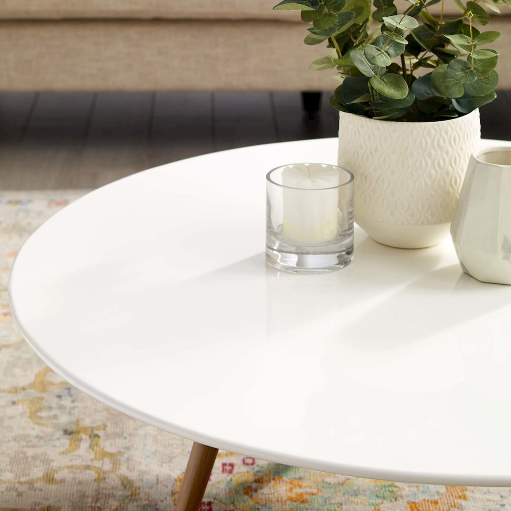 Lippa 40" Round Wood Coffee Table with Tripod Base