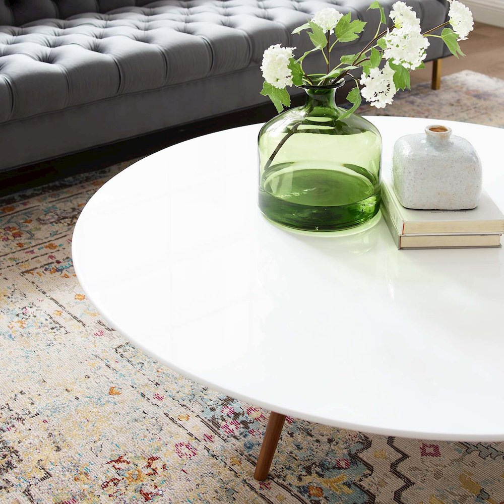 Lippa 48" Round Wood Coffee Table with Tripod Base