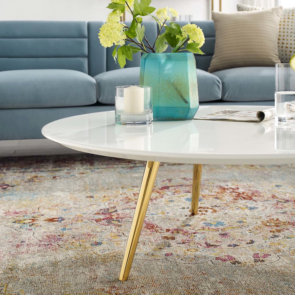 Lippa 40" Round Wood Coffee Table with Tripod Base