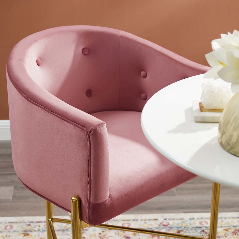 Savour Tufted Performance Velvet Bar Stool
