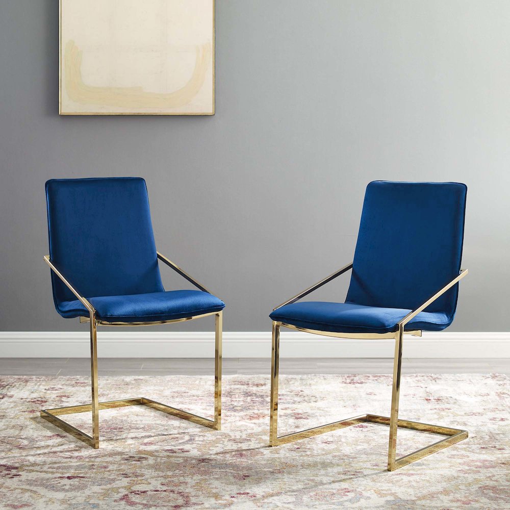 Pitch Performance Velvet Dining Armchair Set of 2