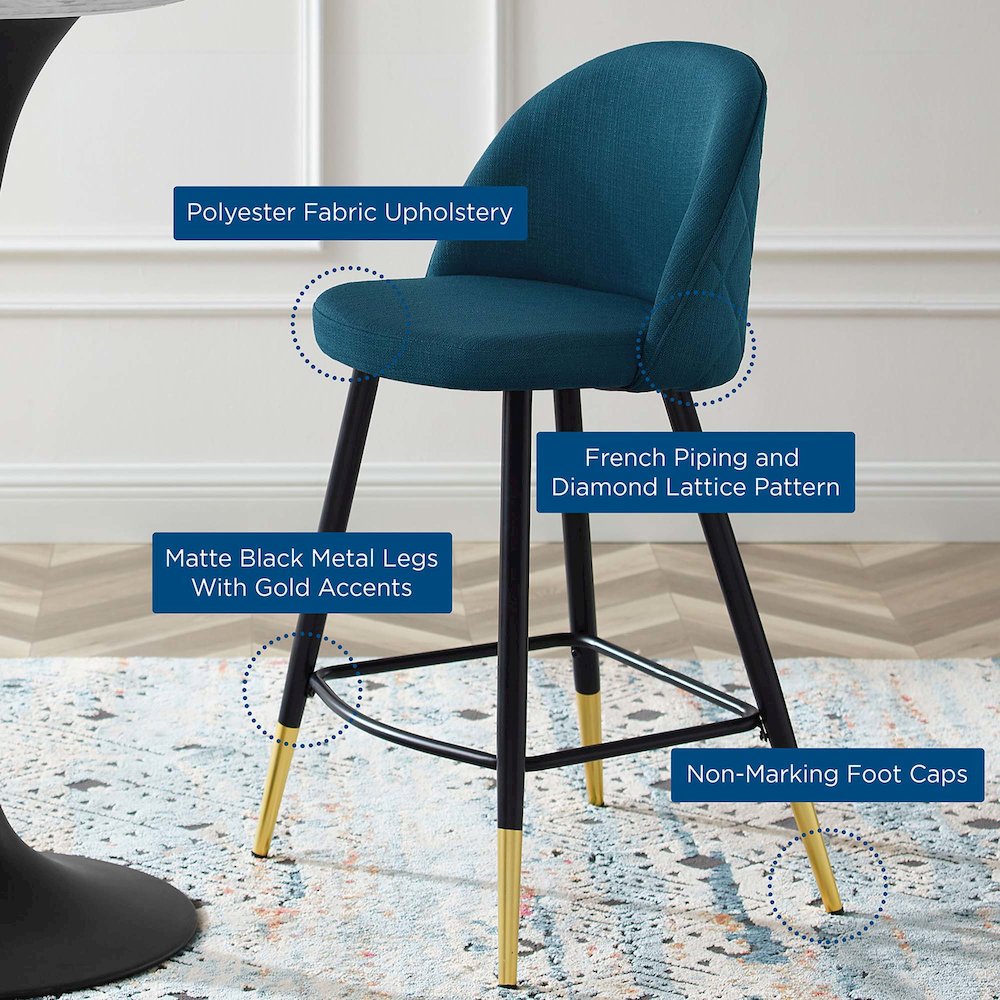 Cordial Fabric Counter Stools Set of 2