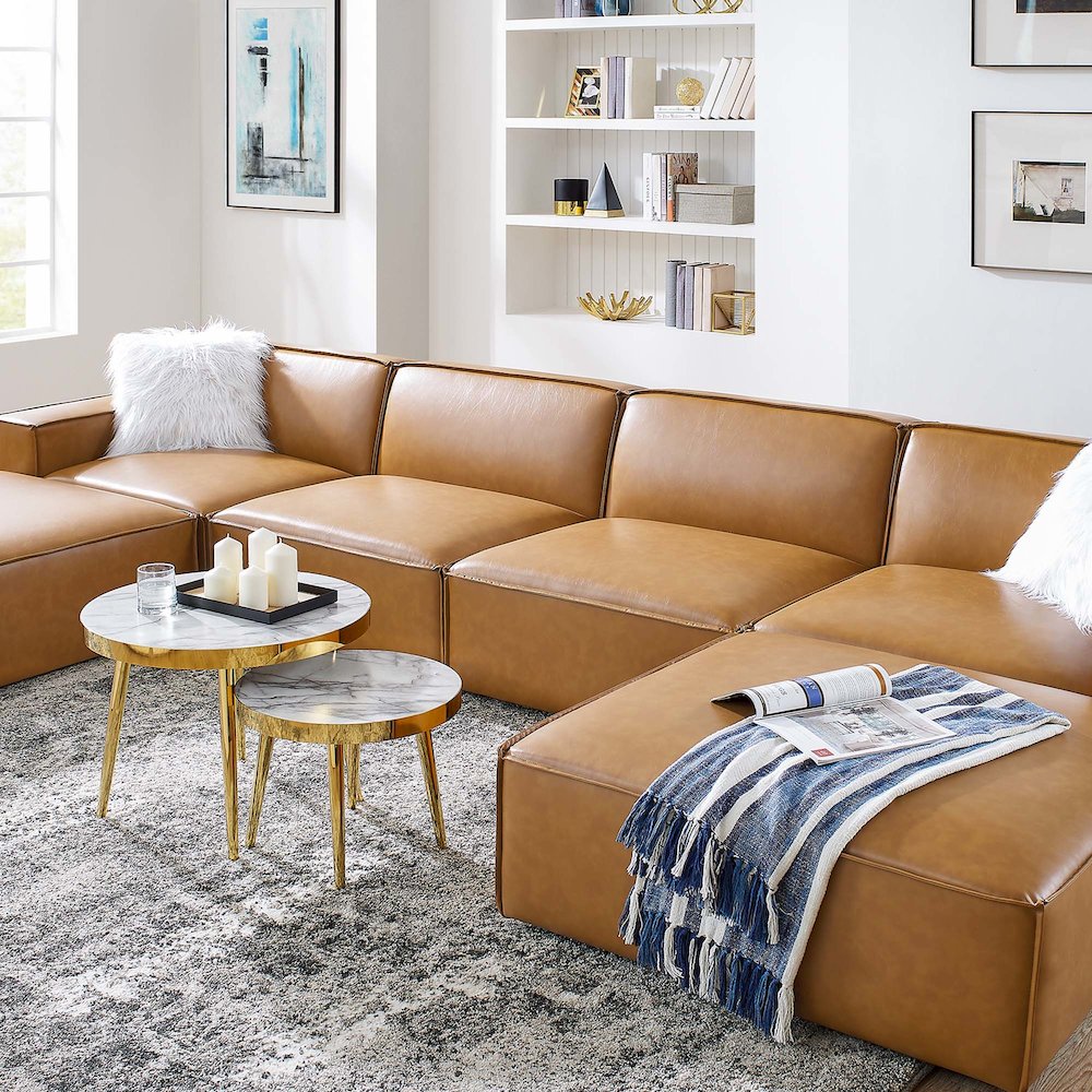 Restore 6-Piece Vegan Leather Sectional Sofa