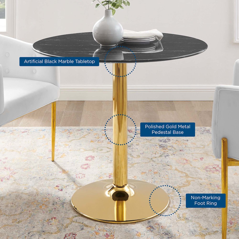 Verne 35" Artificial Marble Dining Table