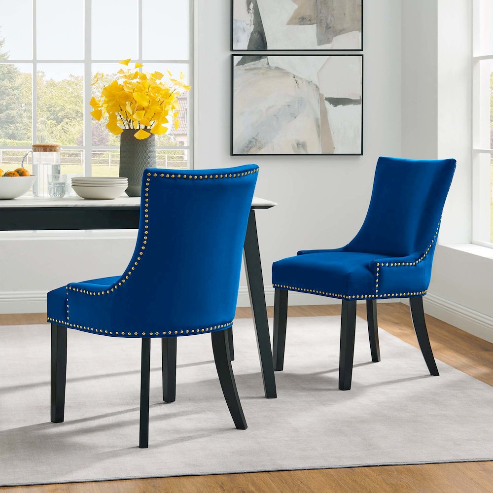 Marquis Performance Velvet Dining Chairs Set of 2