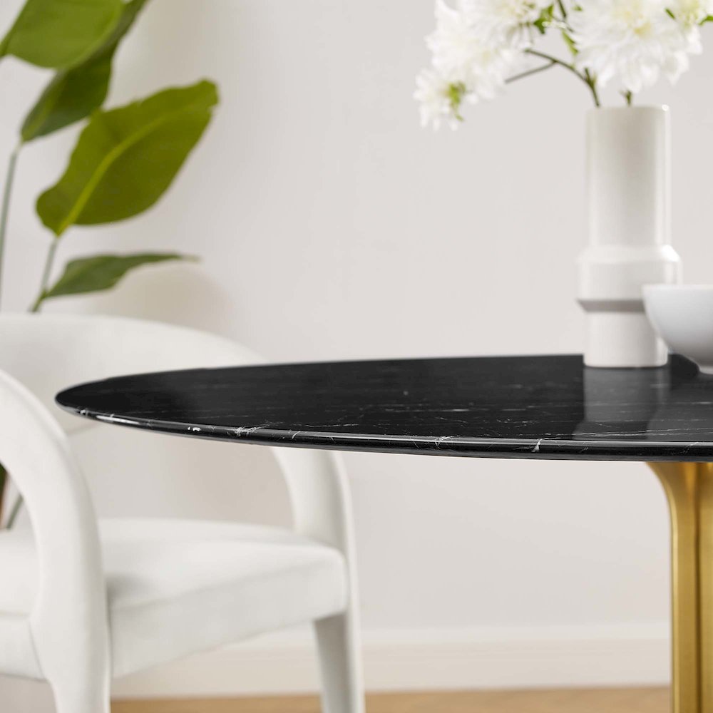Lippa 54" Round Faux Marble Dining Table