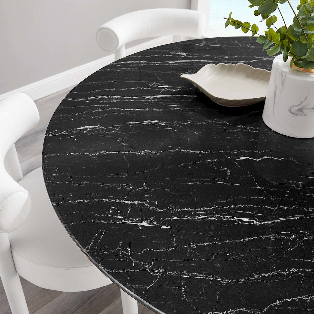 Lippa 60" Round Faux Marble Dining Table