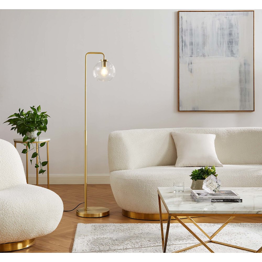 Silo Glass Globe Glass and Metal Floor Lamp