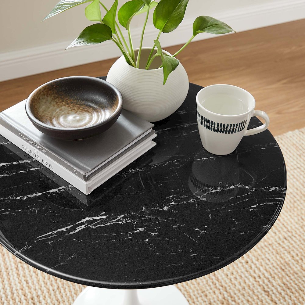 Lippa 20" Round Faux Marble Side Table